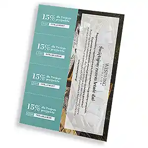A5 leaflet with tear-off coupons