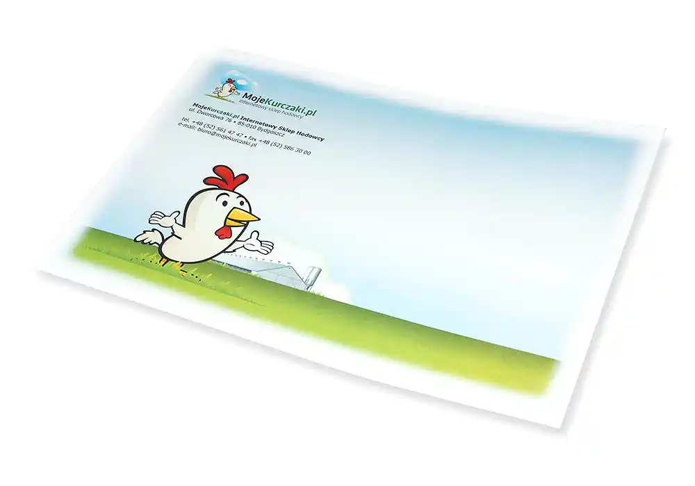 C5 business envelopes with an all-over print. 5 mm white margin is mandatory.