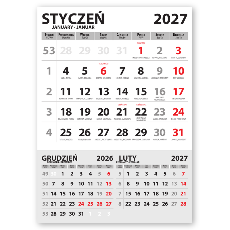 single-sheet desk calendar pad with a description of important days of the year.<br> Dimensions 85x120 mm