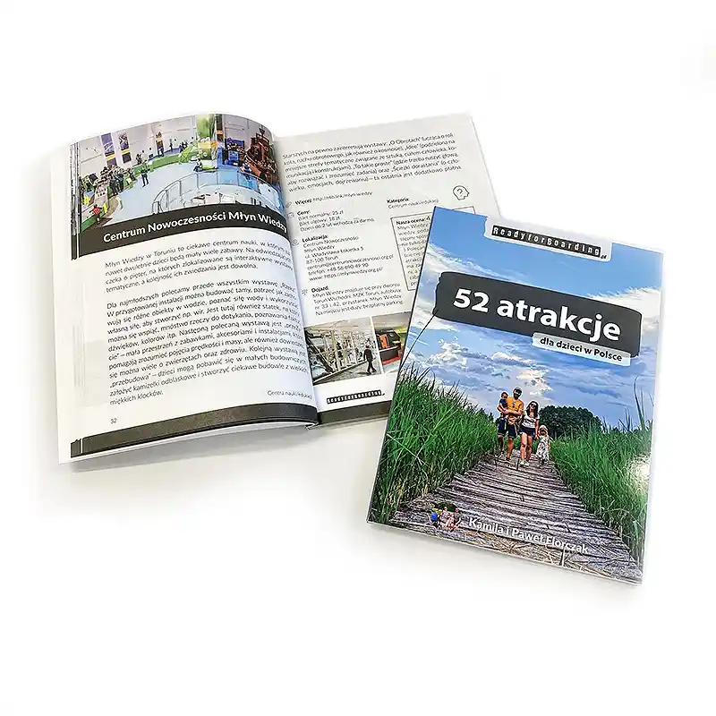 A book in a soft glued cover. The interior is printed in color on Speed-E 90g uncoated paper.