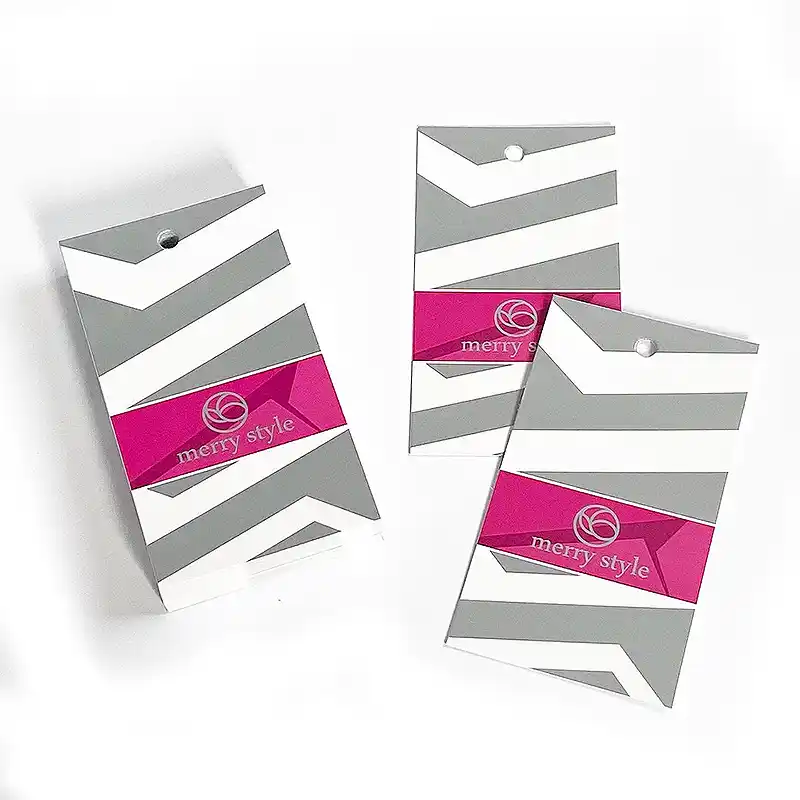 Clothes tags printed in special Pantone colors (silver)