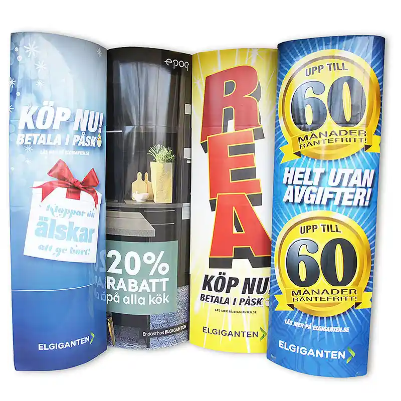 We produce elliptical advertising stands made of cardboard for recipients from Poland and abroad.