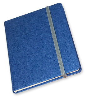 Notepad with elastic band, A4, 96 sheets 70g, hardvcover binding with closing band