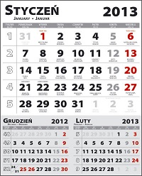 Calendars for two-fold calendars
