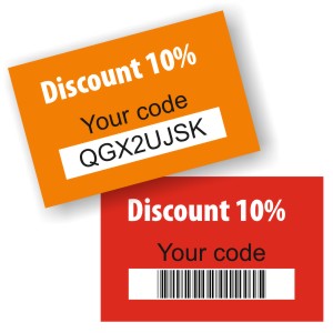 Discount coupons - flyers with a variable code / uncoated paper