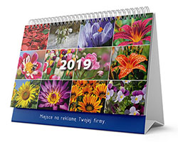 Multi-panel desktop calendar on a spiral - Flowers