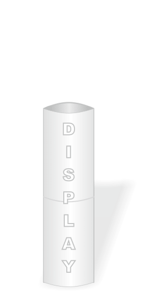(500x1800) Totem display flash, elliptical, folded