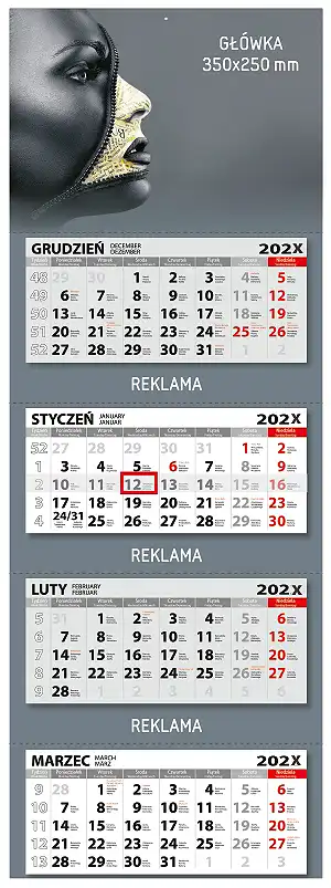 Large four-part calendars, 3 ads (350x970)